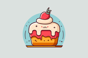 cake logo, bakery brand, sweet dessert