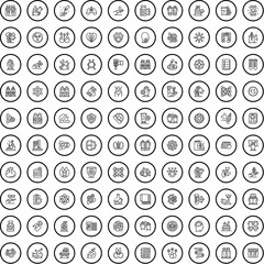 100 health icons set. Outline illustration of 100 health icons vector set isolated on white background