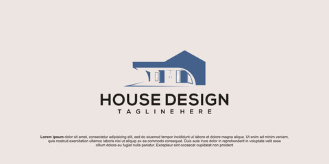 Abstract house symbol. Logo design template for Agency company
