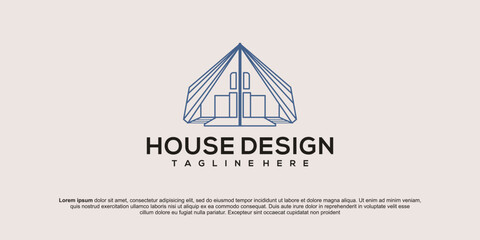 building logo design with line art style. city building abstract For Logo Design Inspiration