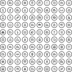 100 help icons set. Outline illustration of 100 help icons vector set isolated on white background