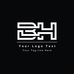 BH HB B H initial based letter icon logo