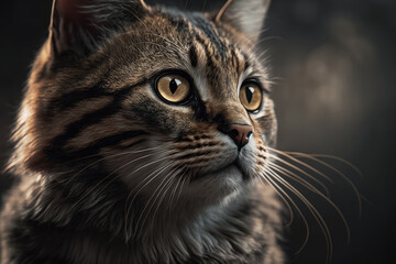 Obraz premium close up of a cat created with Generative AI technology