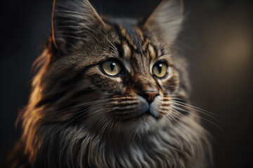 close up of a cat created with Generative AI technology