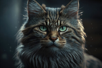 Obraz premium close up of a cat created with Generative AI technology
