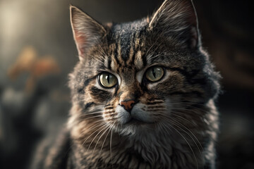 Obraz premium close up of a cat created with Generative AI technology
