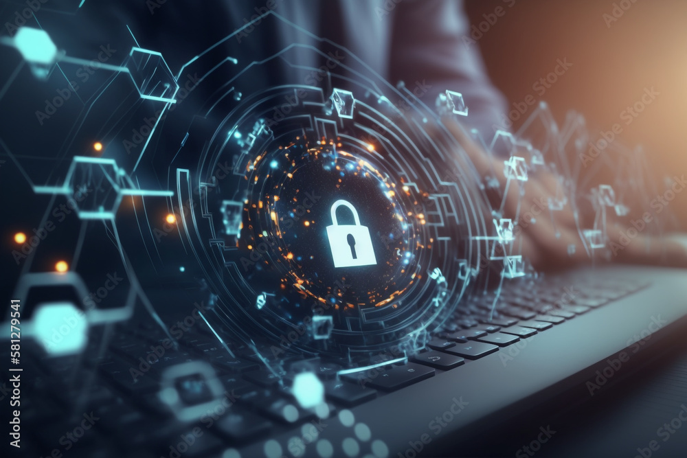 Poster internet safety and the idea of personal data privacy prevent hacker attacks on your network and kee
