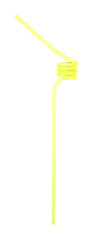 Yellow plastic cocktail tube isolated on white