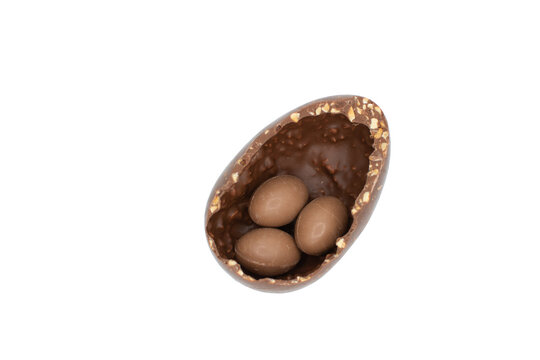 Chocolate Easter Egg - White Isolated