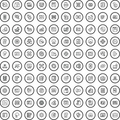 100 internet icons set. Outline illustration of 100 internet icons vector set isolated on white background