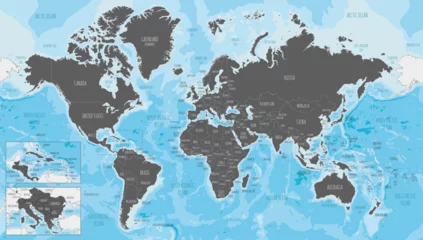 Tableau sur toile Carte du monde Highly detailed World Map vector illustration. Editable and clearly labeled layers.  © asantosg