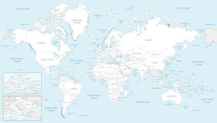 Highly detailed World Map vector illustration. Editable and clearly labeled layers.