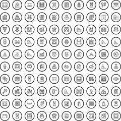 100 kid icons set. Outline illustration of 100 kid icons vector set isolated on white background