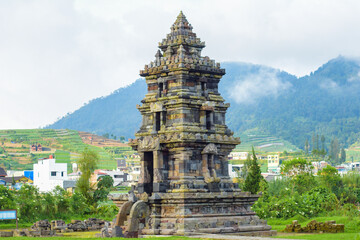 Candi Arjuna hindu temple, in Arjuna complex, Dieng Plateau, Central Java, Indonesia.