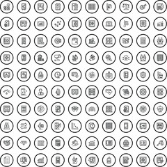 100 money icons set. Outline illustration of 100 money icons vector set isolated on white background