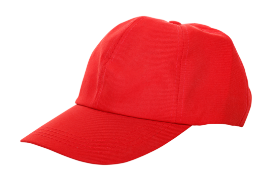 Red baseball cap isolated on white background