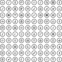 100 paint icons set. Outline illustration of 100 paint icons vector set isolated on white background