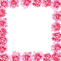 水彩画。水彩タッチのカーネーションベクターイラスト。母の日の花イラスト。Watercolor painting. Carnation vector illustration with watercolor touch. Mother's day flower illustration.