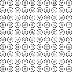 100 people icons set. Outline illustration of 100 people icons vector set isolated on white background