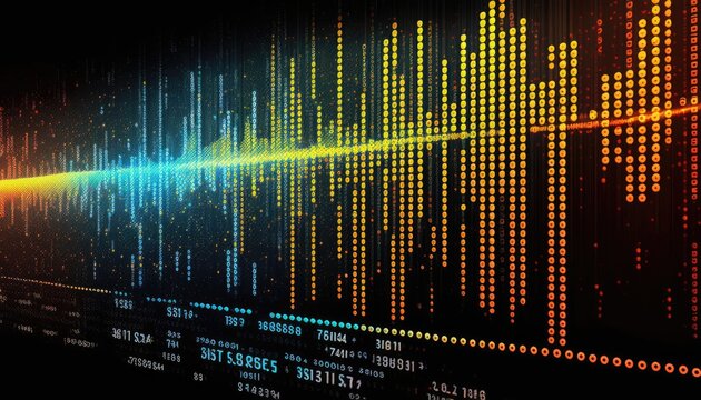 Data Shown on Screen Blue and Yellow Background