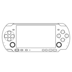 Fototapeta premium portable game console outline design illustration