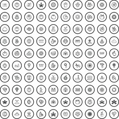 100 plant icons set. Outline illustration of 100 plant icons vector set isolated on white background