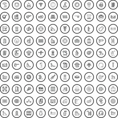 100 pool icons set. Outline illustration of 100 pool icons vector set isolated on white background