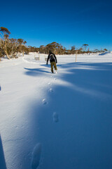 walking in the snow footprints