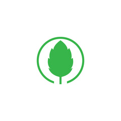 Green leaf logo design icon illustration vector template