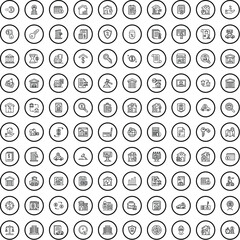 100 property icons set. Outline illustration of 100 property icons vector set isolated on white background