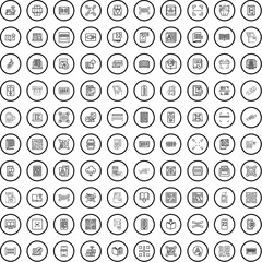 100 reader icons set. Outline illustration of 100 reader icons vector set isolated on white background