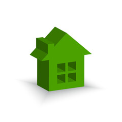 Green house energy saving. High quality. 3d home icon. Vector illustration.