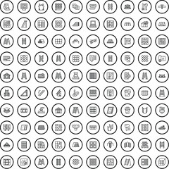 100 renovation icons set. Outline illustration of 100 renovation icons vector set isolated on white background