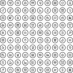 100 sale icons set. Outline illustration of 100 sale icons vector set isolated on white background