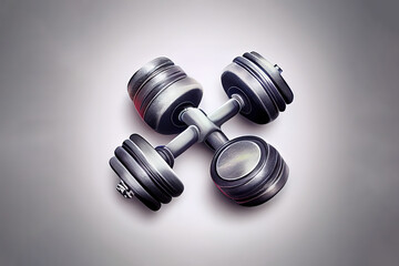 Above view dumbbells. Generative Ai