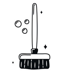 broom with bubbles