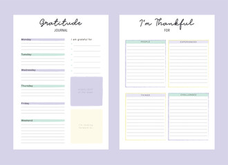 (summer) Gratitude Journal and Thankful Planner. Plan your day more easily and more happiness.