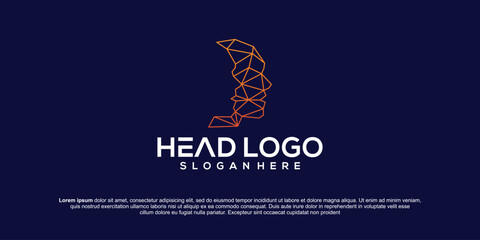 Head technology logo collection, Robot technology logo design inspiration