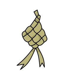 ketupat icon with modern flat style, ketupat design, ramadan and eid food