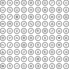 100 software icons set. Outline illustration of 100 software icons vector set isolated on white background