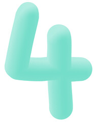 Obraz premium 3d number 4