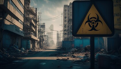 pandemic apocalypse digital art illustration, Generative AI - obrazy, fototapety, plakaty
