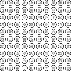 100 support icons set. Outline illustration of 100 support icons vector set isolated on white background