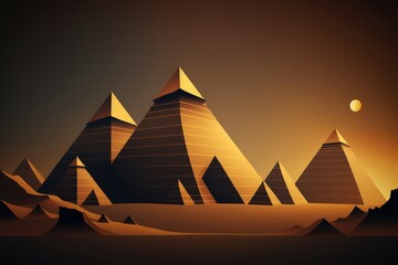 Majestic Pyramids Background. Generative AI