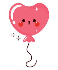 kawaii birthday heart balloon