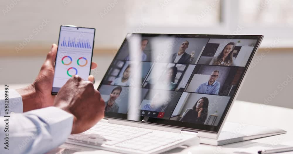 Poster remote conference webinar and kpi dashboard chart