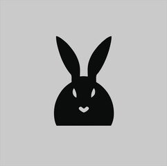Fototapeta premium Rabbit animal illustration logo, rabbit silhouette isolated on white background