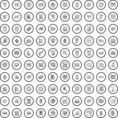 100 tax icons set. Outline illustration of 100 tax icons vector set isolated on white background