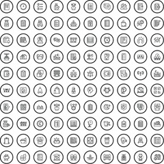 100 time icons set. Outline illustration of 100 time icons vector set isolated on white background