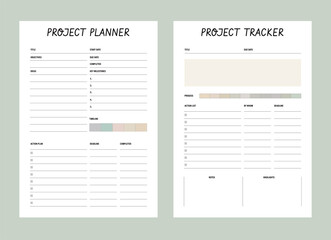 Project Planner and tracker. Business Planner. vector. 